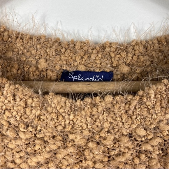 Splendid | Camel Boucle Knit “Mohair” Sweater - Picture 3 of 7